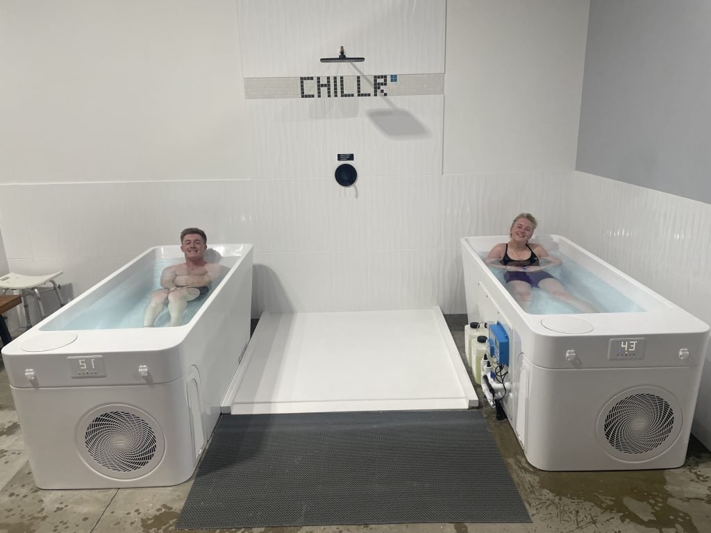 A couple experience the cold plunges