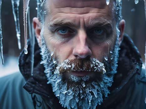 Man with icicles in his beard